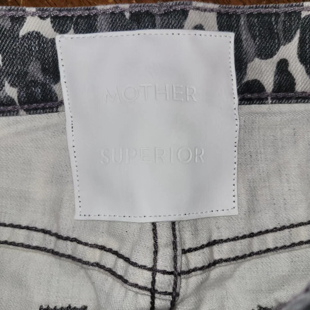 MOTHER Black and White Animal Print Skirt